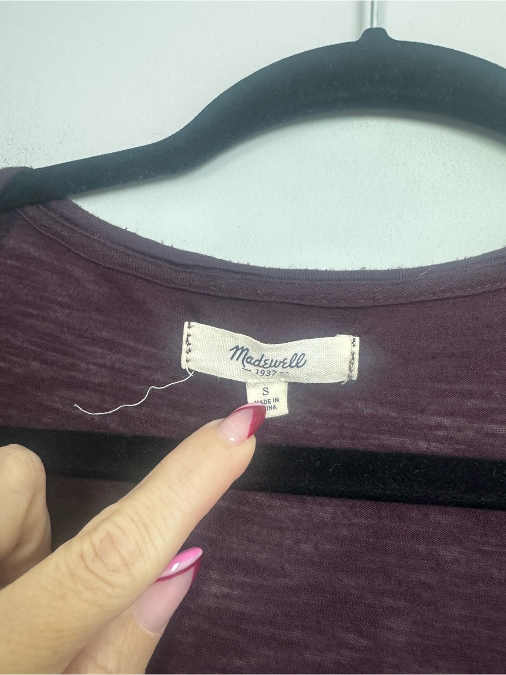 MADEWELL | Slouchy Lightweight Long-Sleeve Scoop Neck Top in Plum Women’s Size S - Picture 5 of 7